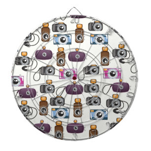 Cible De Fléchettes Motif d'appareil photo de dessin animé