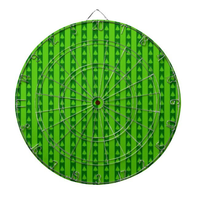 Cible De Fléchettes Motif d'arbre de Noël à rayures vertes (Devant)