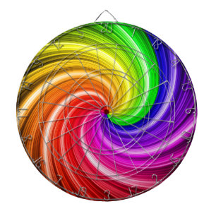 Cible De Fléchettes Motif d'art Spiral Colorful Tie Dye Rainbow Swirl