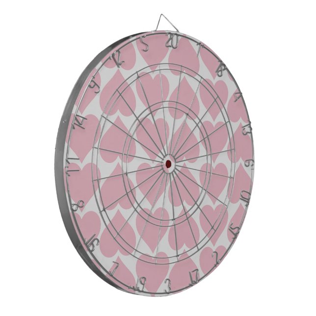 Cible De Fléchettes Motif de cœurs roses, romantique, amour (Devant gauche)