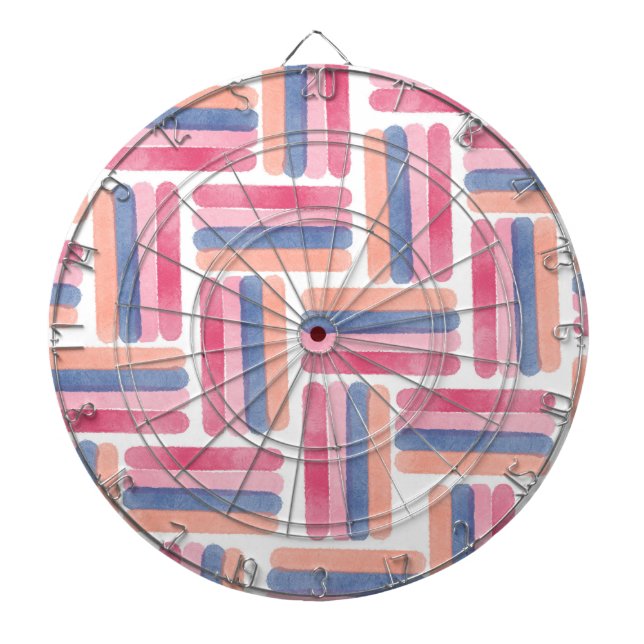 Cible De Fléchettes Motif de coups de pinceau à rayures aquarelle (Devant)