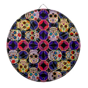 Cible De Fléchettes Motif de crânes de sucre