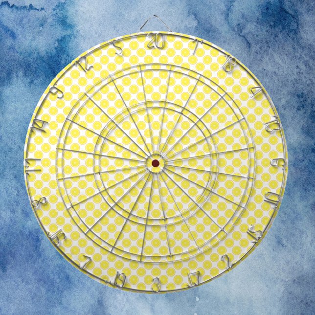 Cible De Fléchettes Motif de fruit de citron (A dart board with a pattern of lemons.)
