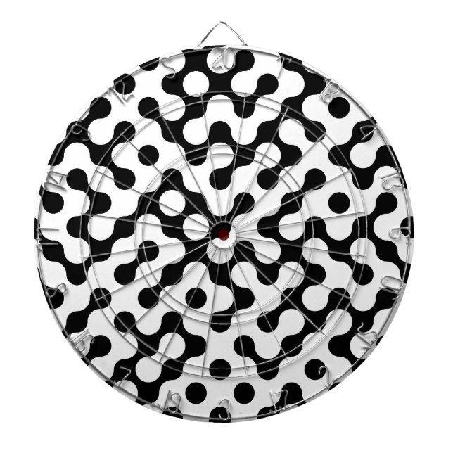 Cible De Fléchettes Motif de labyrinthe noir et blanc mignon (Devant)