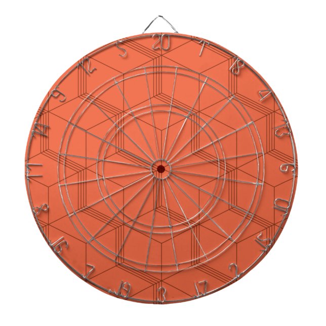 Cible De Fléchettes Motif de ligne de cube tendance, rétro, dynamique  (Devant)