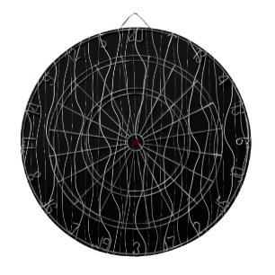 Cible De Fléchettes Motif de lignes ondulées en argent moderne