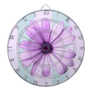 Cible De Fléchettes Motif de marguerite bleue et violette