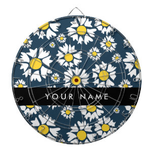 Cible De Fléchettes Motif de marguerite, marguerites blanches, Votre n