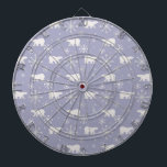 Cible De Fléchettes Motif de Noël avec ours polaires et flocons de nei<br><div class="desc">Motif sans couture avec ours polaires</div>