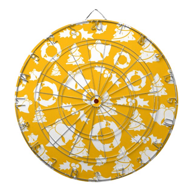Cible De Fléchettes Motif de Noël jaune (Devant)