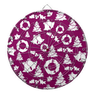 Cible De Fléchettes Motif de Noël pourpre