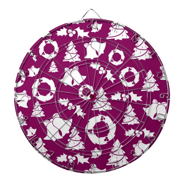 Cible De Fléchettes Motif de Noël pourpre (Devant)