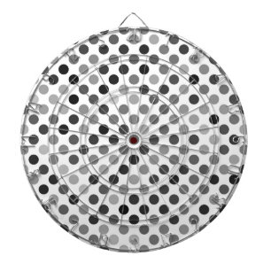 Cible De Fléchettes Motif de points Polka monochrome (points noirs et