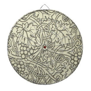Cible De Fléchettes Motif de vigne de raisin gris vert de William Morr