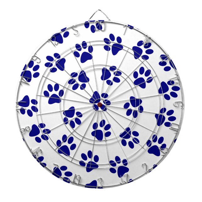 Cible De Fléchettes Motif Des Paws, Paws Chiens, Paws Bleus Marine (Devant)