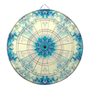 Cible De Fléchettes Motif d'hiver Frosty Blue Snowflake