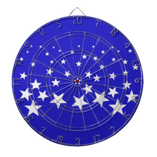 Cible De Fléchettes Motif étoile blanche sur arrière - plan bleu
