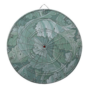 Cible De Fléchettes Motif feuille d'acanthe bleu sarcelle de William M