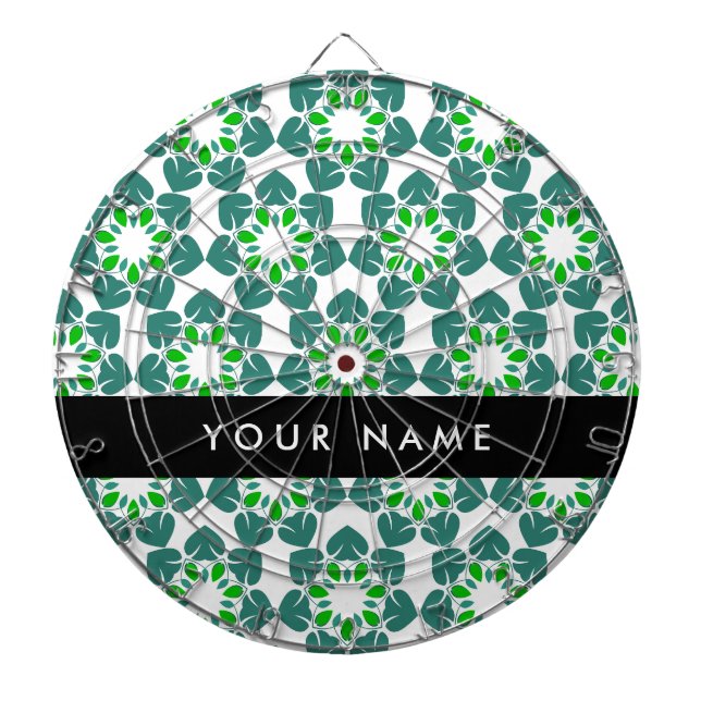 Cible De Fléchettes Motif feuille, Feuilles verts, votre nom (Devant)