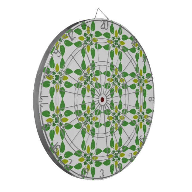 Cible De Fléchettes Motif Feuille, Motif De Feuilles, Feuilles Verts (Devant gauche)