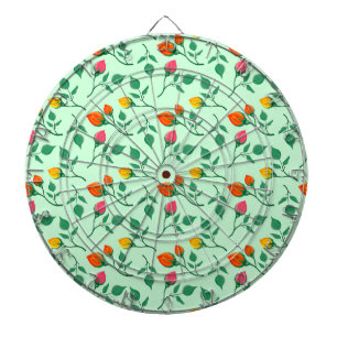 Cible De Fléchettes Motif floral avec fleurs roses colorées