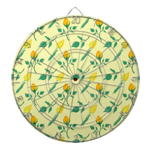 Cible De Fléchettes Motif floral avec rose jaune et fleurs de tulipe