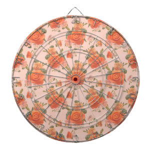 Cible De Fléchettes motif floral rose orange rose mariage printemps