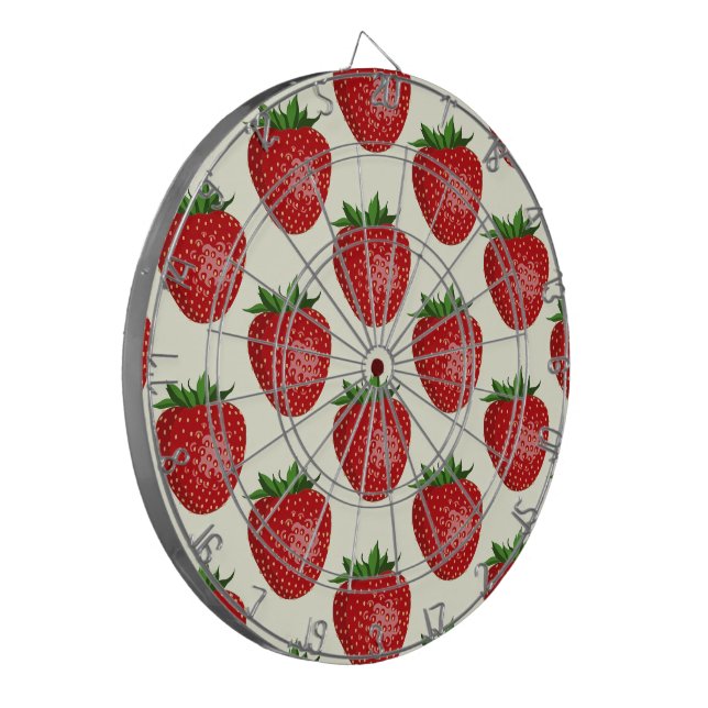Cible De Fléchettes Motif fraises, fraises rouges, fruits, feuilles (Devant gauche)