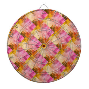 Cible De Fléchettes Motif géométrique à l'aquarelle rose