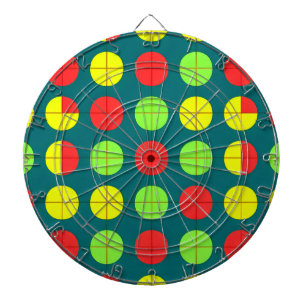 Cible De Fléchettes Motif géométrique coloré avec vert, rouge