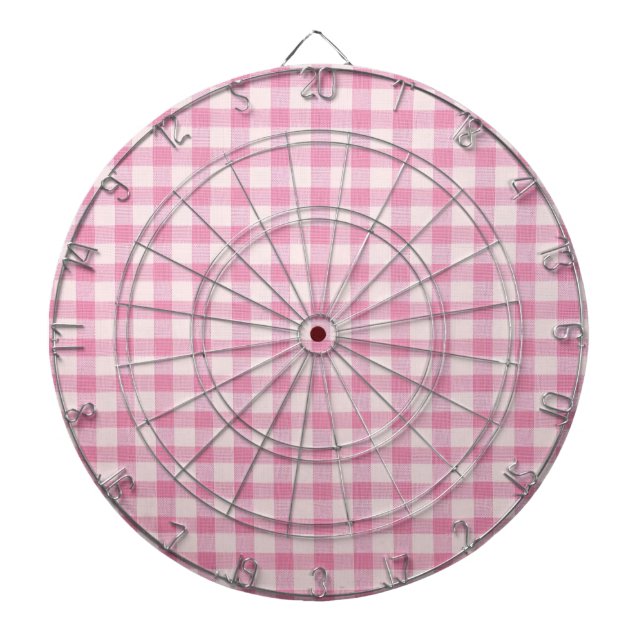 Cible De Fléchettes Motif Gingham Rose Bébé (Devant)