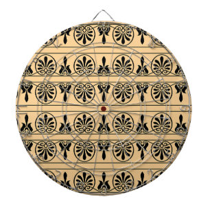 Cible De Fléchettes Motif Méditerranéen Arabesque Grec Brun