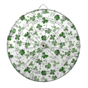 Cible De Fléchettes Motif mou de shamrock d'aquarelle