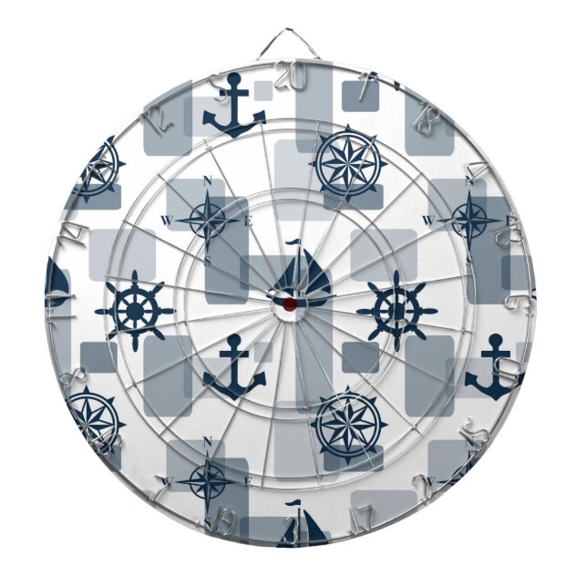 Cible De Fléchettes Motif nautique (Devant)