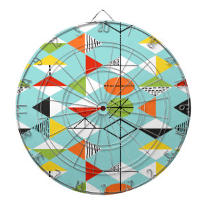 Cible de flechettes Motif Retro Harlequin