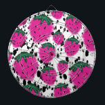 Cible De Fléchettes Motif terrazzo de fraises abstraites en mosaïque<br><div class="desc">Conçu par Dream Big Digital Design</div>