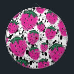 Cible De Fléchettes Motif terrazzo de fraises abstraites en mosaïque<br><div class="desc">Conçu par Dream Big Digital Design</div>