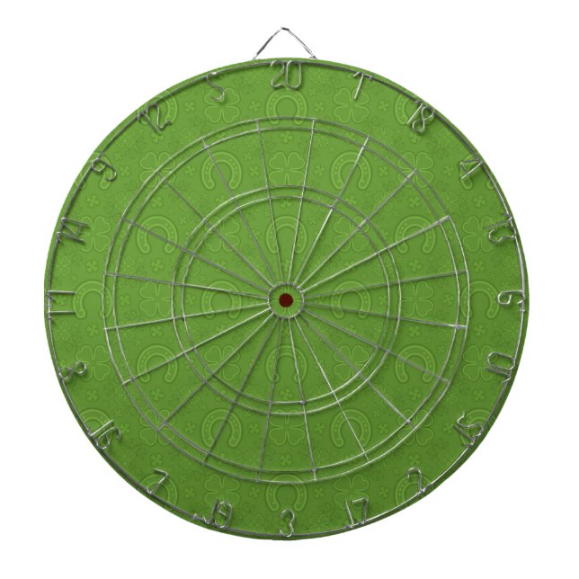Cible De Fléchettes Motif vert chanceux d'icônes (Devant)