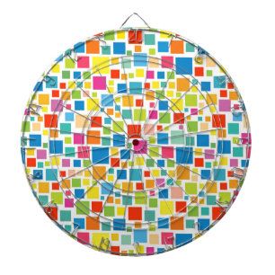 Cible De Fléchettes Motifs de carrés colorés mignons