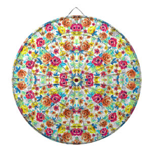 Cible De Fléchettes Motifs de roses vintage colorés mignons