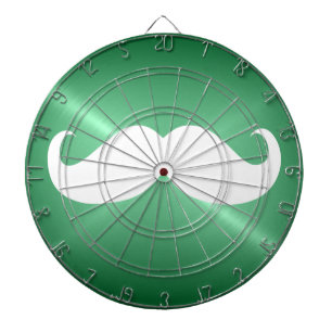 Cible De Fléchettes Moustache blanche amusante sur Arrière - plan vert