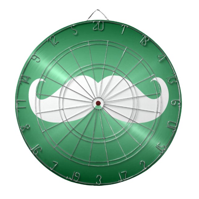 Cible De Fléchettes Moustache blanche amusante sur Arrière - plan vert (Devant)