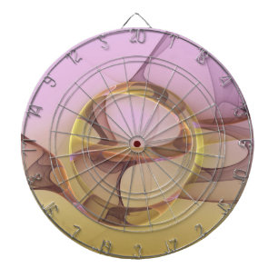 Cible De Fléchettes Mouvements Abstraits Art Fractal Moderne Rose Doré