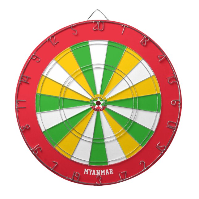 Cible De Fléchettes Myanmar Drapeau patriote Bullseye (Devant)