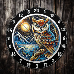 Cible De Fléchettes Mystic Owl Starlit Dartboard Design