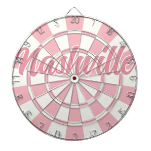 Cible De Fléchettes Nashville TN texte modifiable Rose Pâle Et Blanc