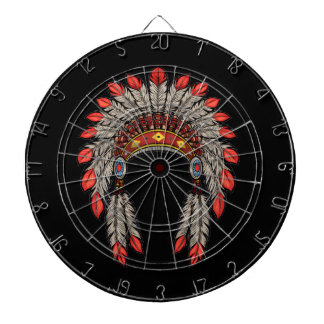 Cible De Fléchettes “Native Indian Chief Headdress” Dart Board