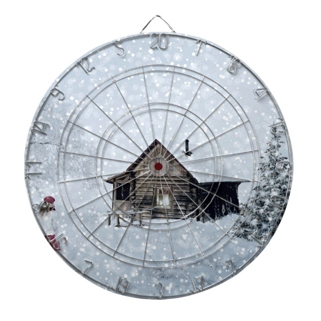 Cible De Fléchettes Neige de Noël au Cabine (Devant)