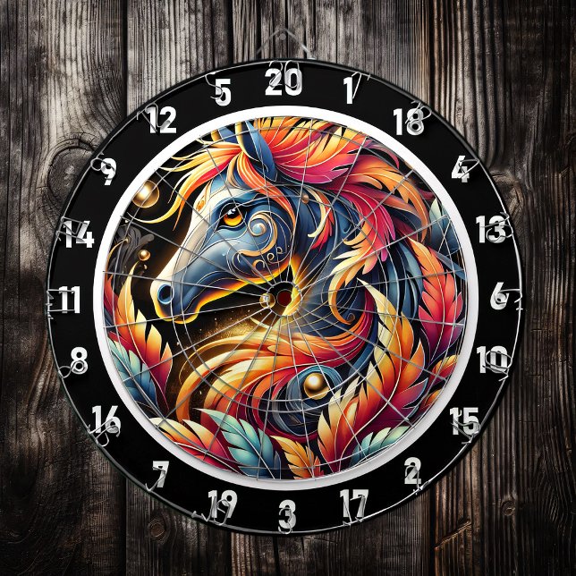 Cible De Fléchettes Neon Jungle Horse Wall Art (Créateur téléchargé)