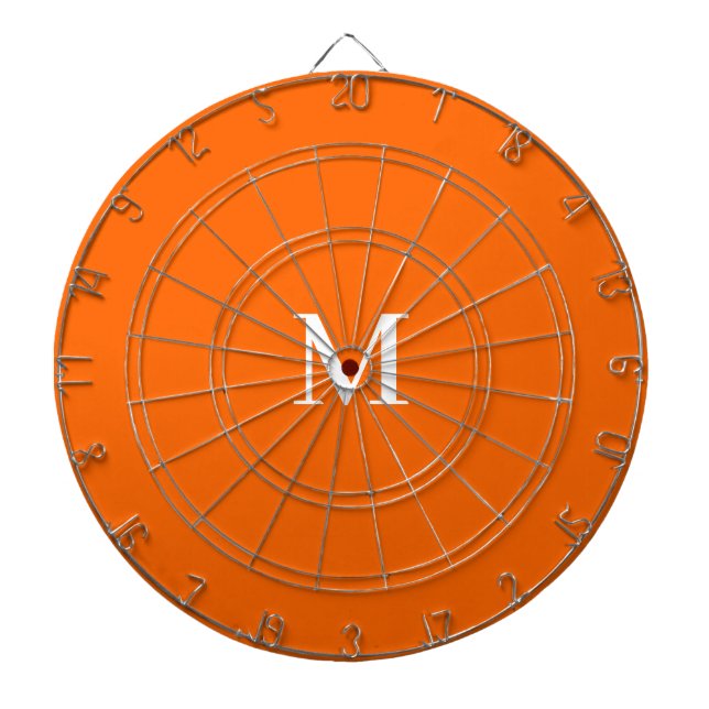Cible De Fléchettes Neon Orange, ton monogramme audacieux (Devant)